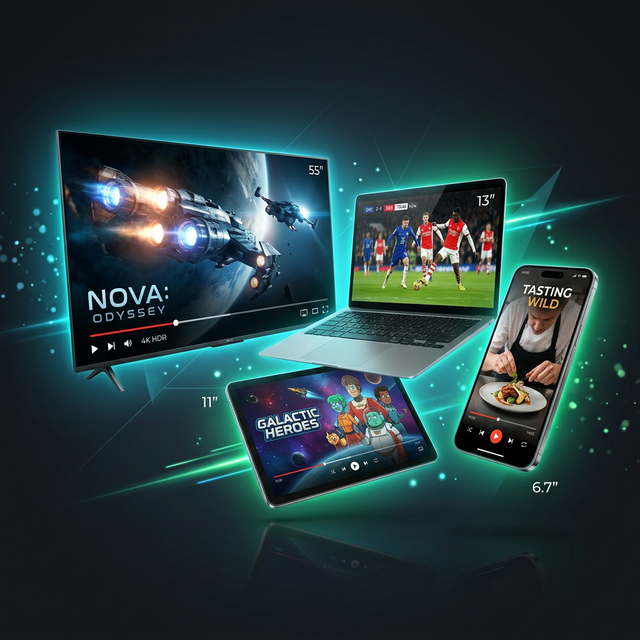 IPTV Portugal em todos os dispositivos - Smart TV, laptop, tablet, smartphone